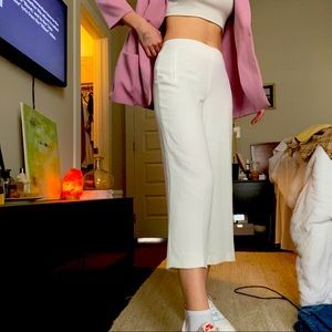 White cut off pants